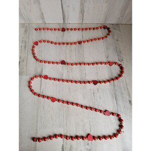 Vintage wooden Valentine garland unique heart home decor